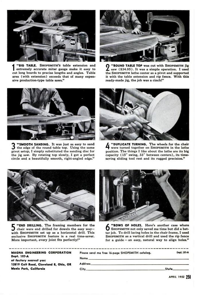 1952 Magna Shopsmith 10er Ad Makes The Toughest Jobs Easy!"